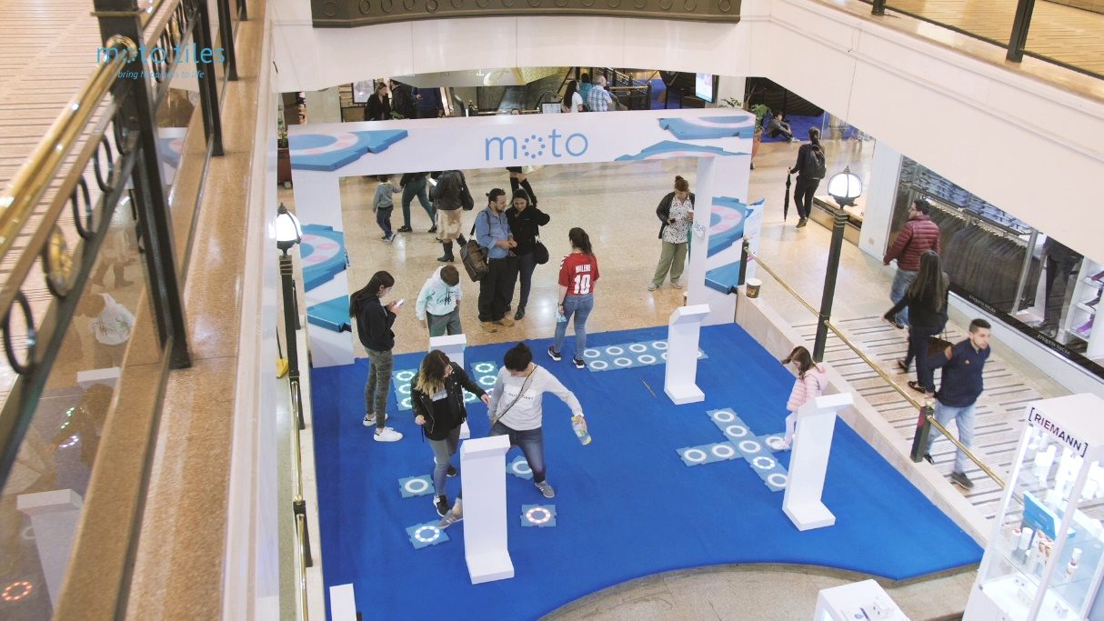 A MOTO Tiles Wellness Gym with seniors playing on the tiles